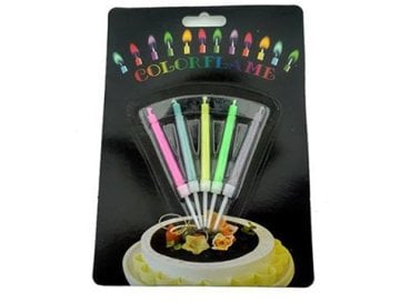 Kendi Renginde Renkli Yanan Pasta Mumu (5 Adet)