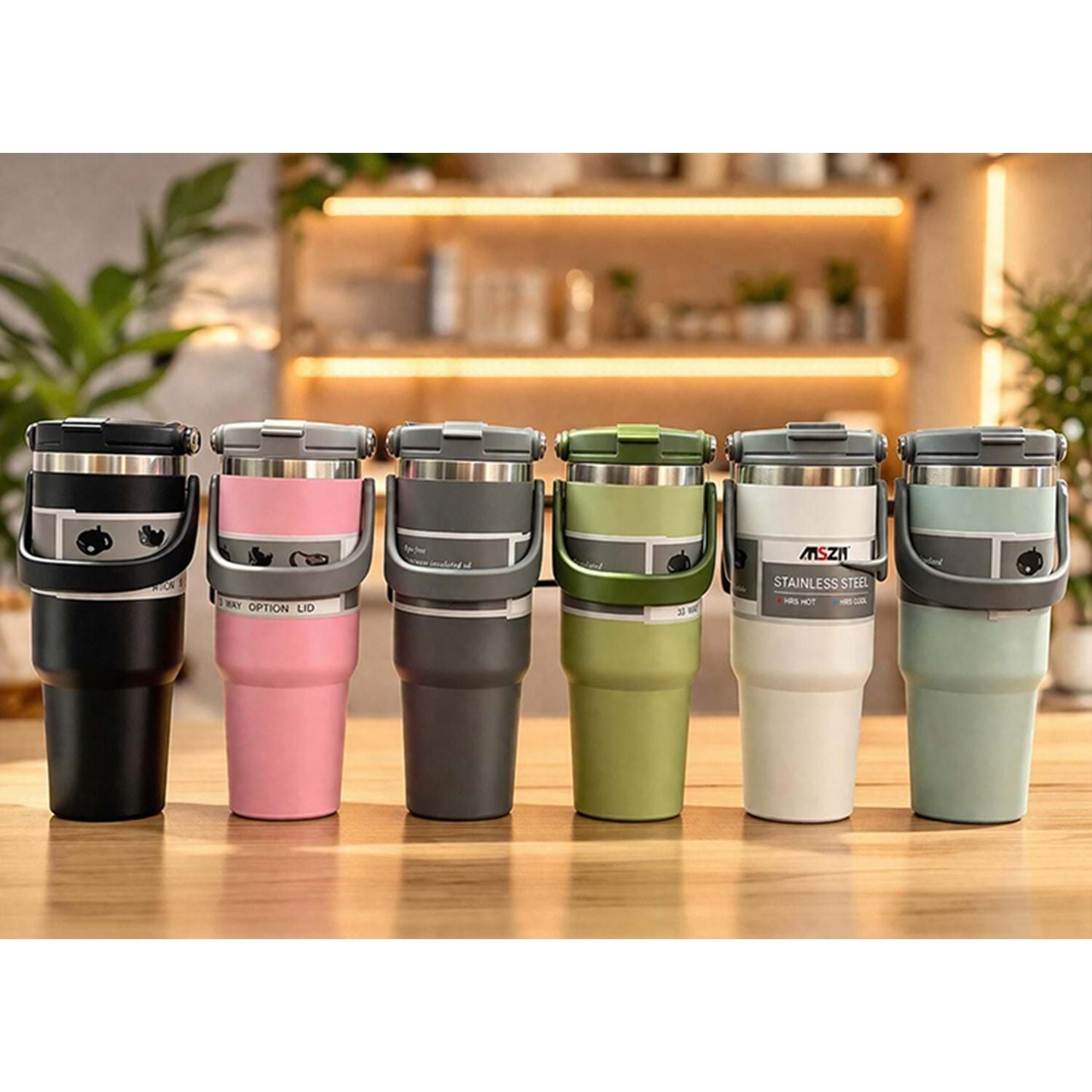 Kulplu Vakumlu Isı Yalıtımlı Paslanmaz Çelik Termos Mug (700 ml)