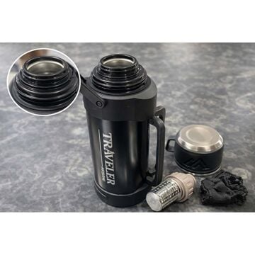 Saplı Vakumlu Çift Katman Paslanmaz Çelik Traveler Termos (1200 ml)