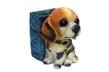 Dekoratif Sevimli Çantalı Köpek Kalemlik