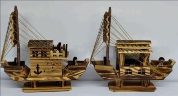 Yelkenli Dekoratif Ahşap Gemi Maketi