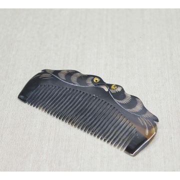 Tavus Kuşu Desenli Kemik Boynuz Tarak