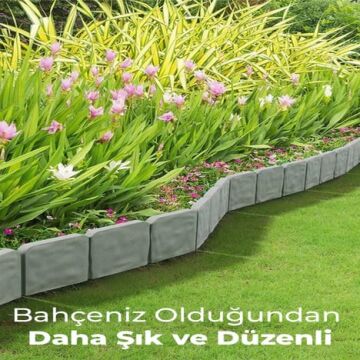 3’lü Taş Görünümlü Plastik Bahçe Çiti