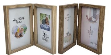 2'li Dekoratif Ahşap Tasarım Fotoğraf Çerçevesi (4''x 6'')