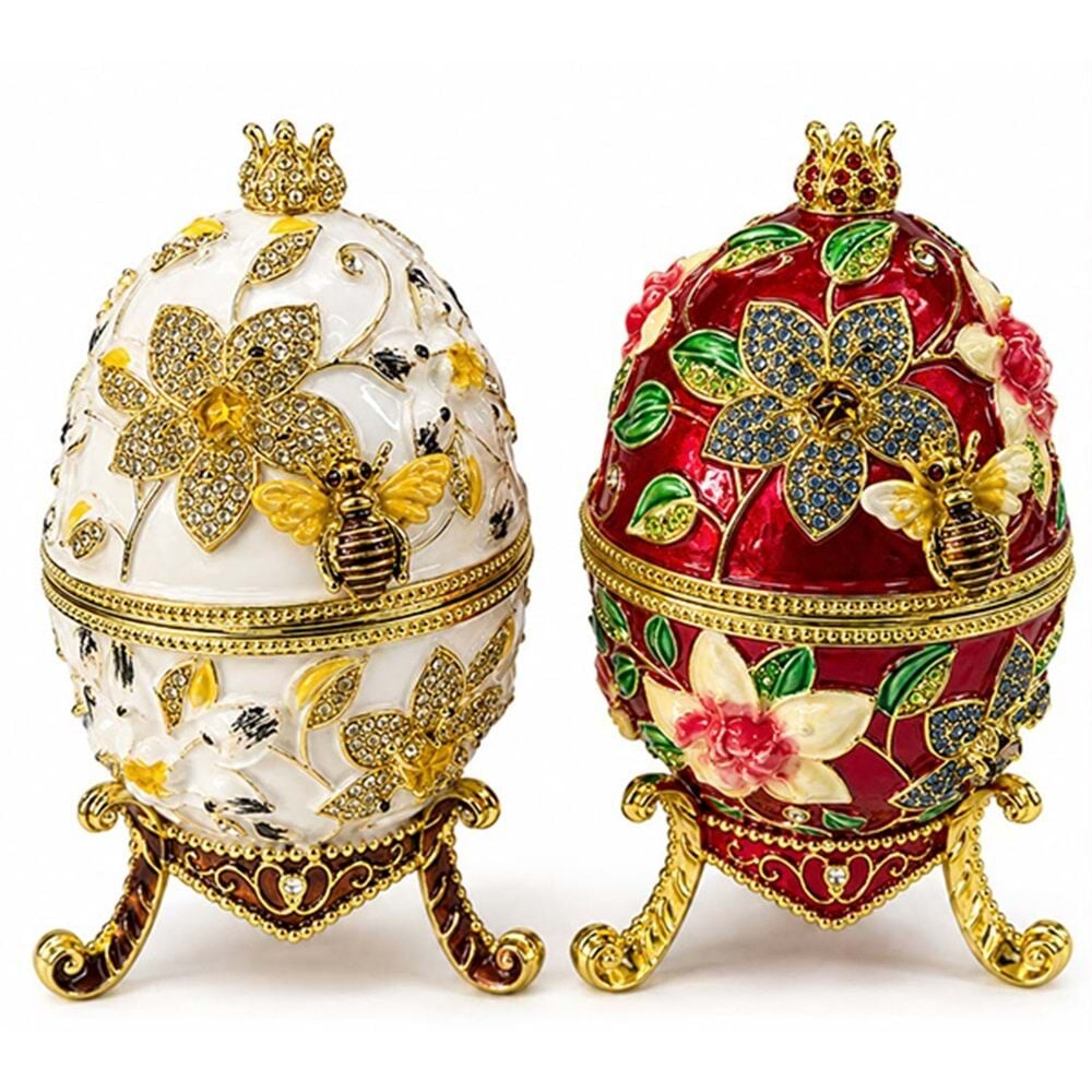 Swarovski Taşlı Çiçekli Yumurta Biblosu(17cmx10cm)