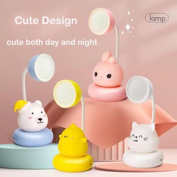 Usb Şarjlı Sevimli Hayvanlar Temalı Masa Lambası