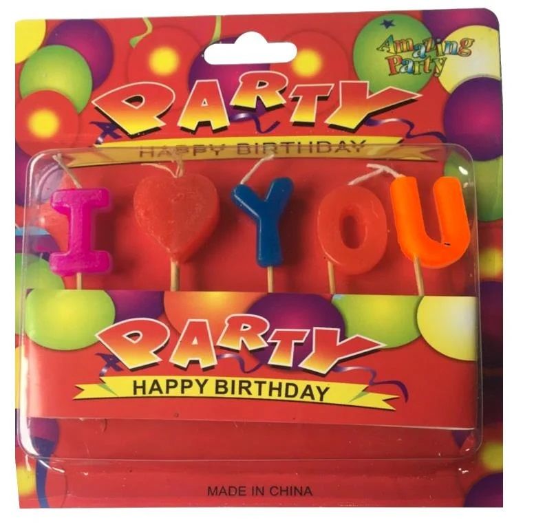 I Love You Mum Renkli Doğum Günü Pasta Mumu