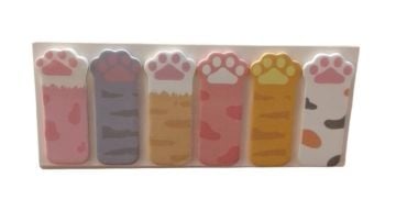 6'lı Pati Şeklinde Renkli Yapışkanlı Not Kağıdı (24 Paket)