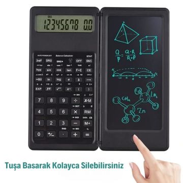 Silinebilir Kalemli LCD Yazı Tabletli Hesap Makinesi