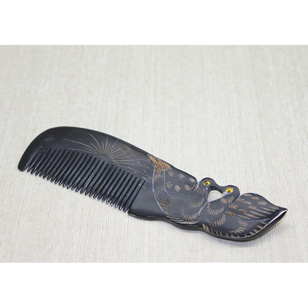 2'li Tavus Kuşu Şeklinde Kemik Boynuz Tarak