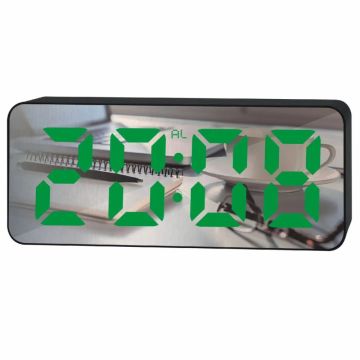 Dijital Renkli Led Ekranlı Alarmlı Aynalı Masa Saati