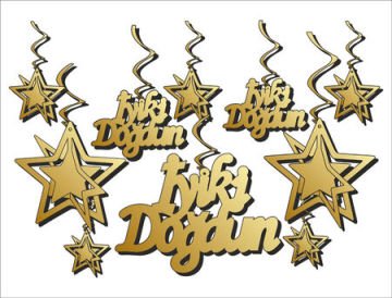 3 Boyutlu Altın İyiki Doğdun Süsü