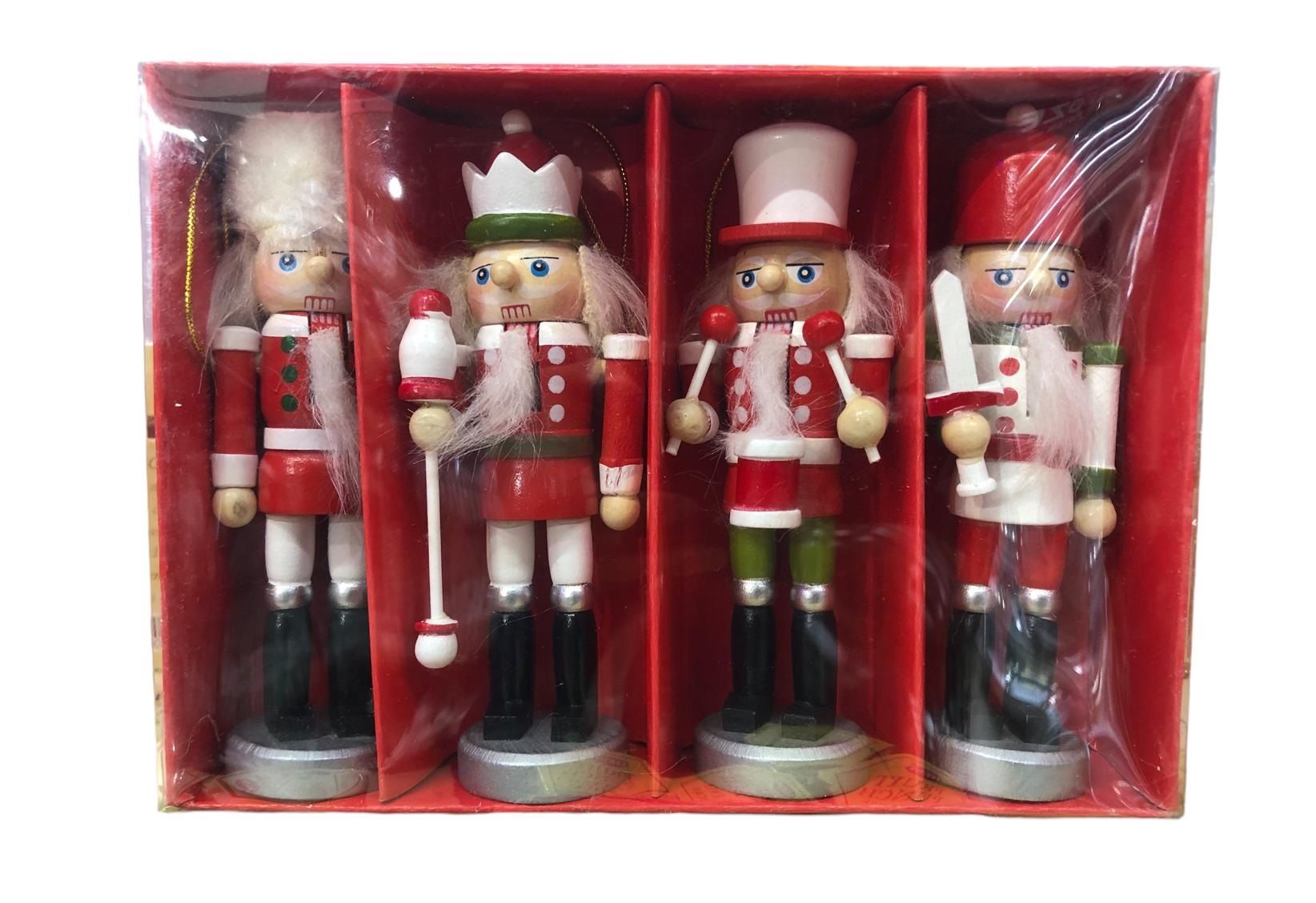 Dekoratif Kırmızı Fındıkkıran Kurşun Asker Biblosu 13cm (4 adet)