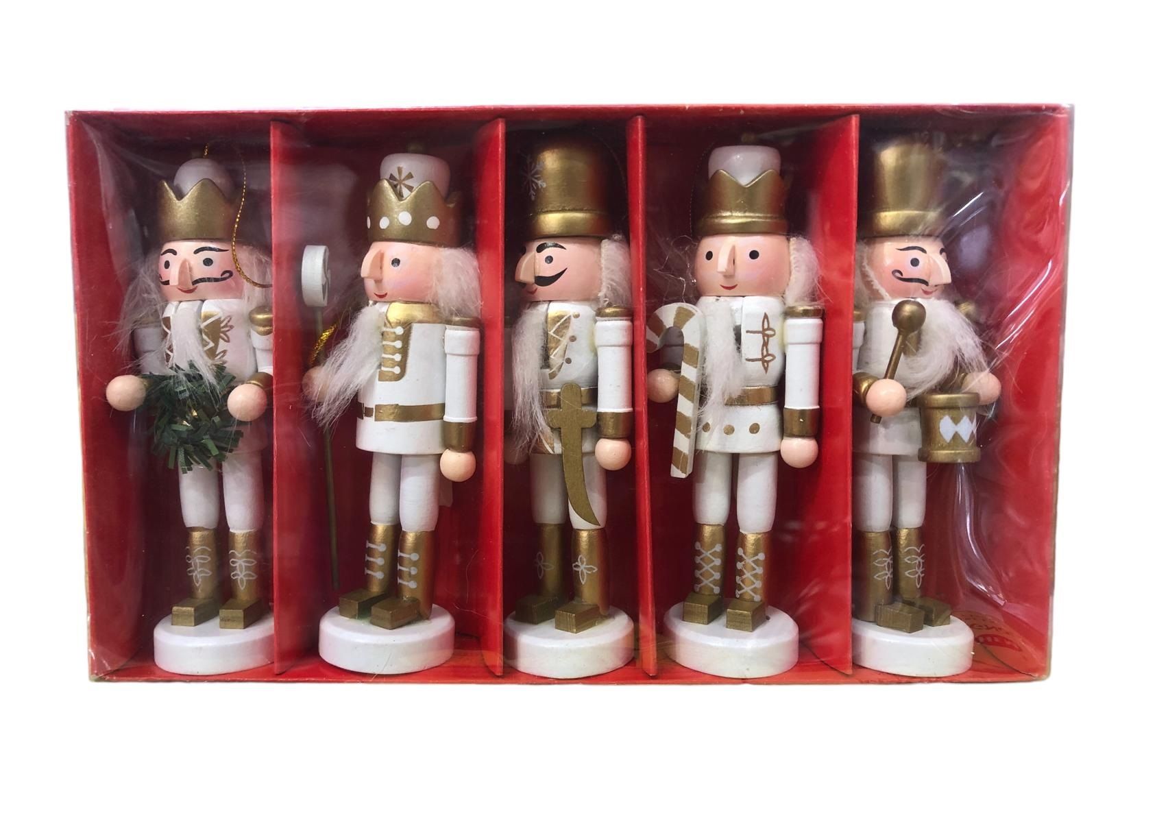 Dekoratif Beyaz Fındıkkıran Kurşun Asker Biblosu 13cm (5 adet)