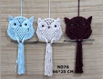Dal Üstünde Baykuş Rüya Düş Kapanı Dream Catcher (66 cm x 25 cm)