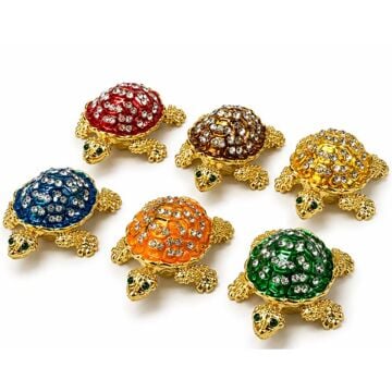 Swarovski Taşlı Kaplumbağa Biblosu(2 Adet)