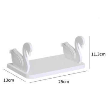 Dekoratif Kuğu Tasarım Duvara Monte Edilebilen Yapışkanlı Raf