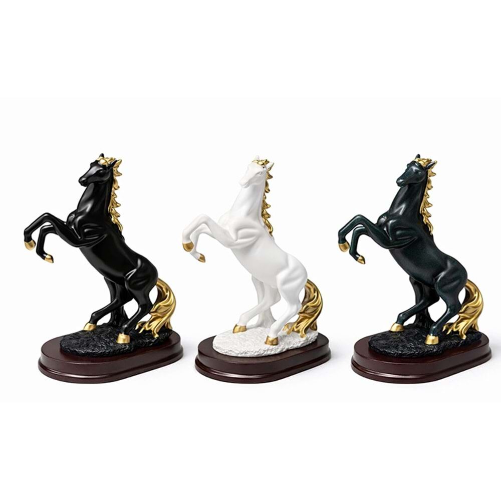 Dekoratif Şahlanan Polyester At Biblosu (19 cm x 15 cm)