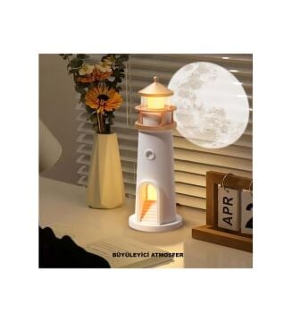 Deniz Feneri Projektör Kumandalı Ay Led Gece Lambası