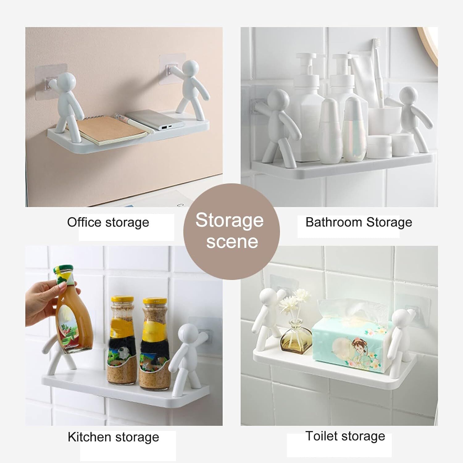 Kendinden Yapışkanlı Mutfak Rafı Banyo Rafı Organizer Düzenleyici