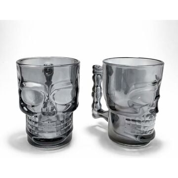 Kuru Kafa Cam Bira Bardağı Siyah (2 Adet)