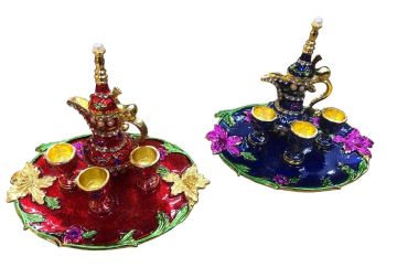 Dekoratif Metal İbrik Seti