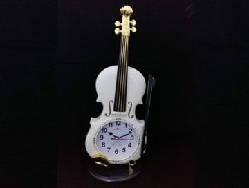 Keman Tasarımlı Masa Saati (Büyük Boy)