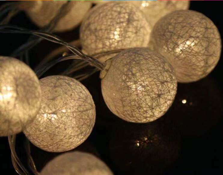 Beyaz Koton 10'lu Top  Pilli Aydınlatma Şerit Lamba (1,80 mt)