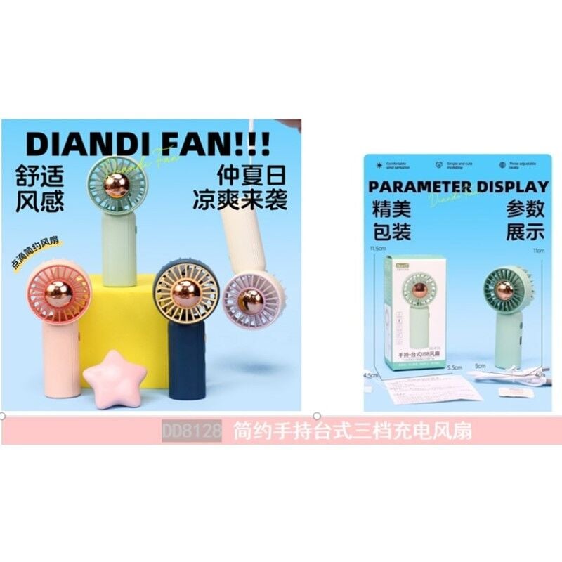 Taşınabilir Şarjlı Mini El Fanı Masa Üstü Serinletici Vantilatör