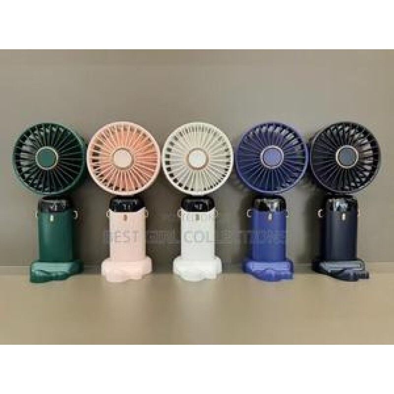 Şarjlı Altlıklı Renkli Tasarımlı Vantilatör Serinletici Fan