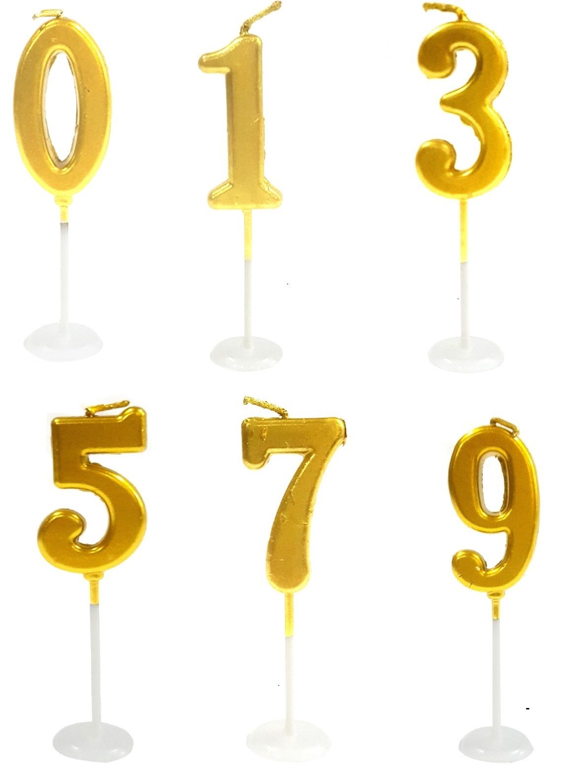 Küçük Gold Rakam Pasta Mumu (8 cm)