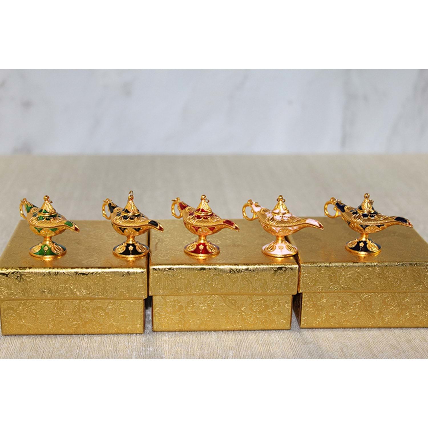 Dekoratif Mineli Metal Alaaddin Lambası (6 cm)