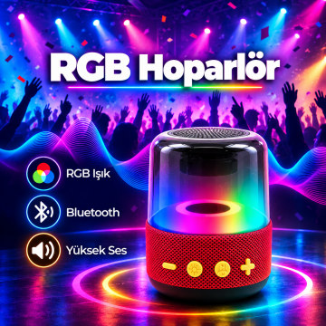 Rgb Işıklı Hoparlör Gece Lambası