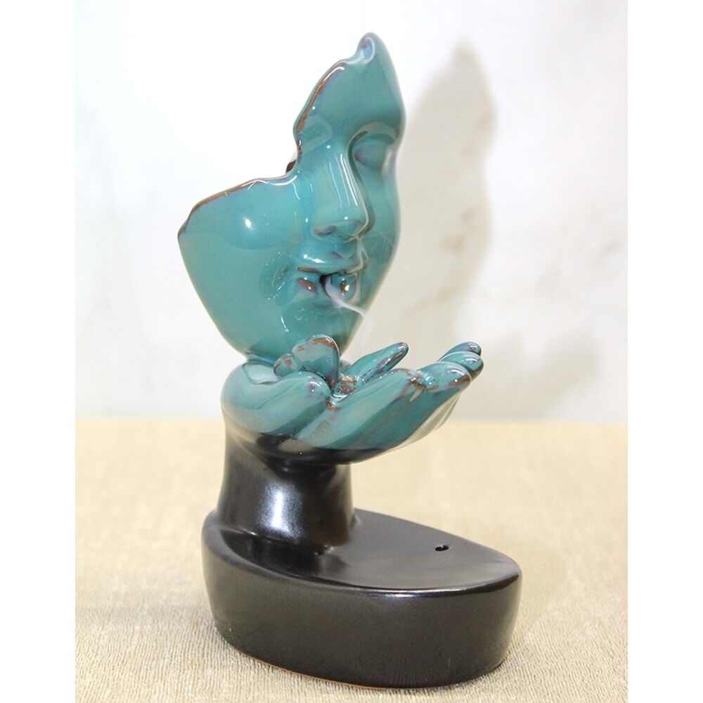 Seramik Düşünen Yüz Tasarımlı Geri Akış Tütsülük