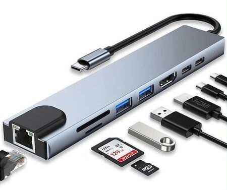 8 In 1 USB Sd Çevirici Adaptör Çok Portlu Çoklayıcı USB Hub