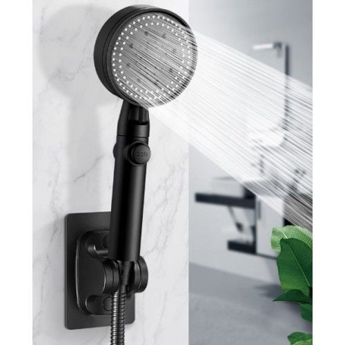 Ayarlanabilir Yapışkanlı Siyah Duş Başlığı Tutucu