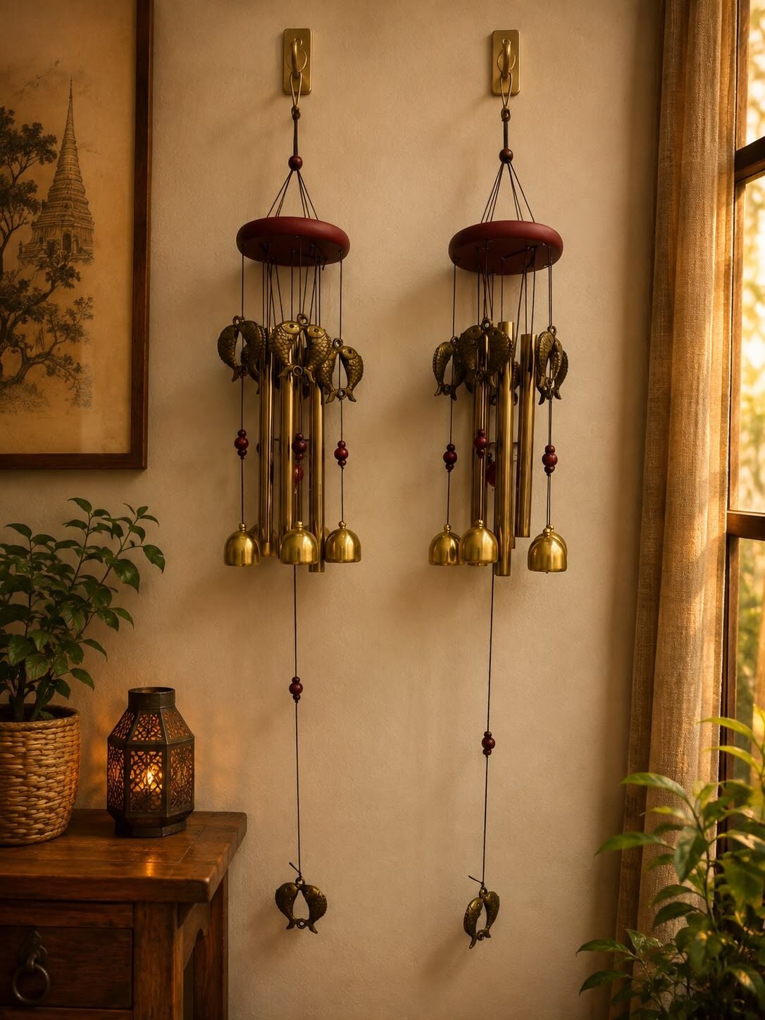 Balık Tasarımlı Metal Rüzgar Çanı (60cm)