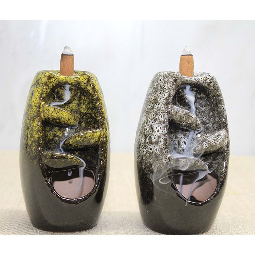 Seramik 3 Yollu Şelale Renkli Geri Akış Tütsülük Brülör