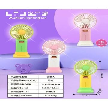 Mini El Fanı Renkli Telefon Tutacaklı Şarjlı Tasarımlı Serinletici