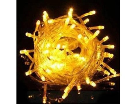 Şeffaf Kablolu Gün Işığı Pirinç Pilli 50 Led Işık (5 mt)