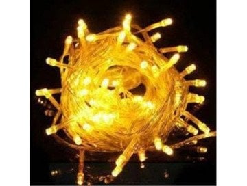 Şeffaf Kablolu Gün Işığı Pirinç Pilli 50 Led Işık (5 mt)