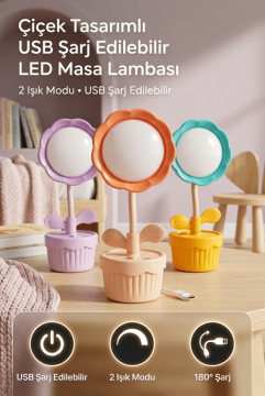 Çiçek Figürlü Masa lambası