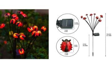 Uğur Böceği Güneş Enerjili Solar Bahçe Aydınlatma (2 Adet)