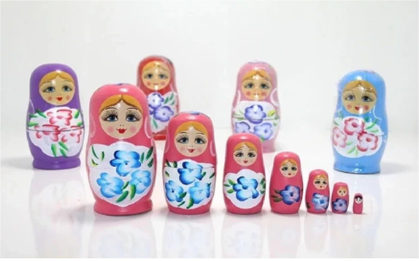 Dekoratif Ahşap Matruşka Bebek 7'li