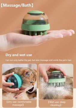 Kedi Köpek Şampuan Hazneli Banyo Fırçası