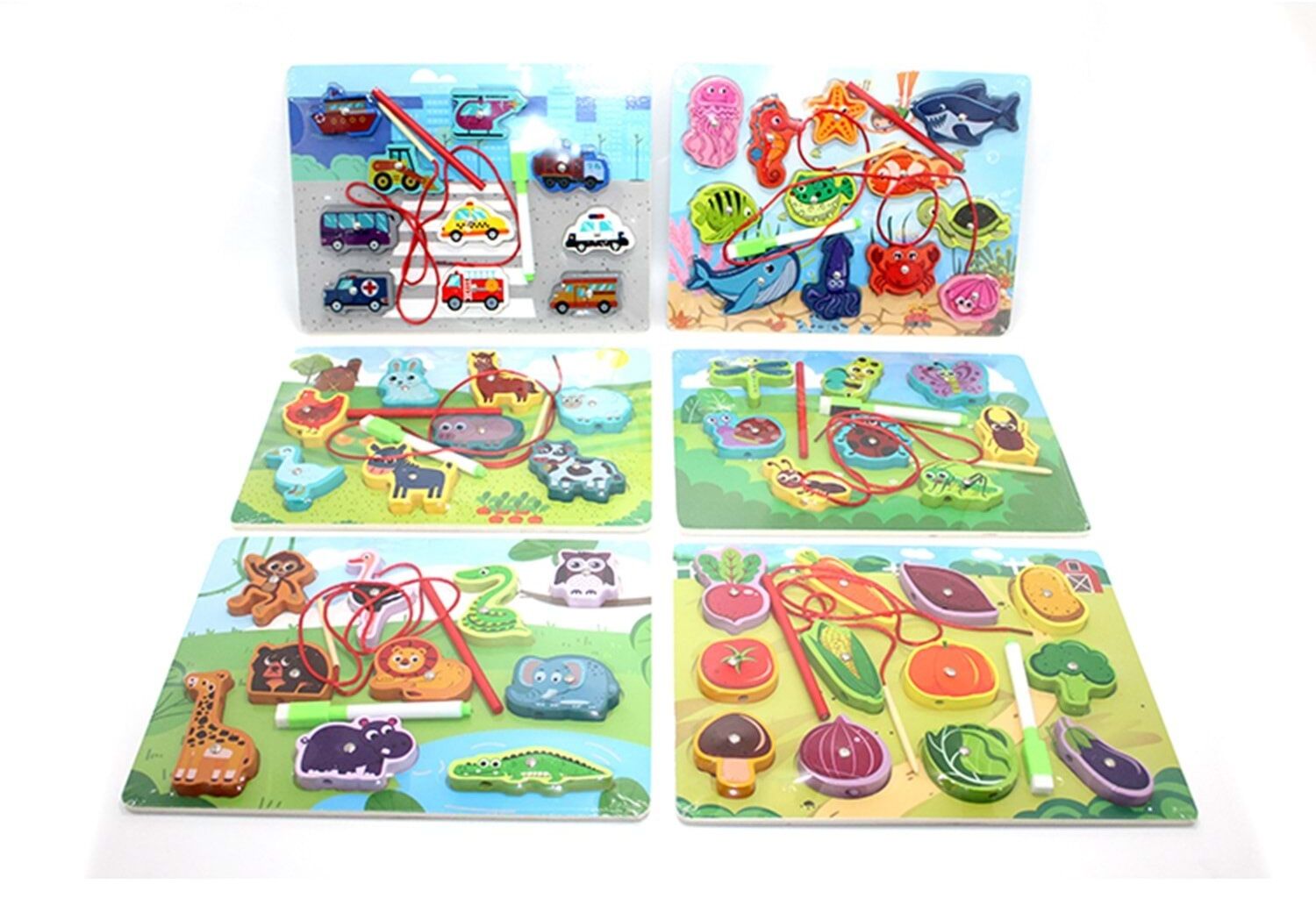 Mıknatıslı Ahşap Balık Tutma Oyunu Ve Yazı Tahtası