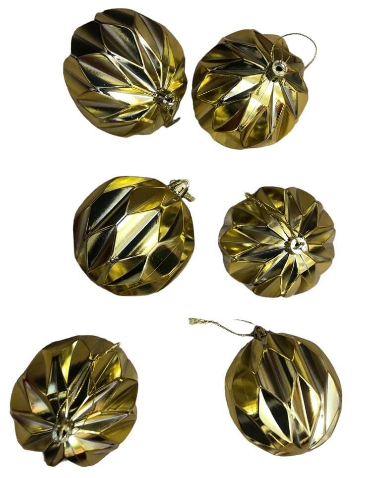 Yılbaşı Çam Ağacı Süsü Gold Top 6 cm (6 Adet)