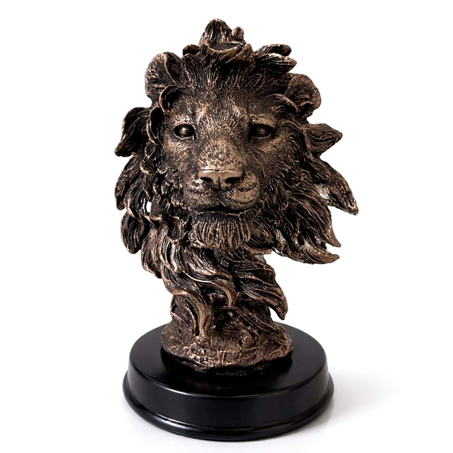 Dekoratif Polyester Aslan Başı Büst Biblo (13 cm x 9 cm)