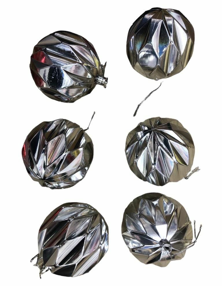 Yılbaşı Çam Ağacı Süsü Gümüş Top 6 cm (6 Adet)