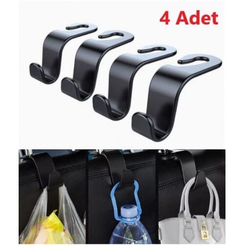 Araç Koltuk Arkası Askı Aparatı (4 Adet)